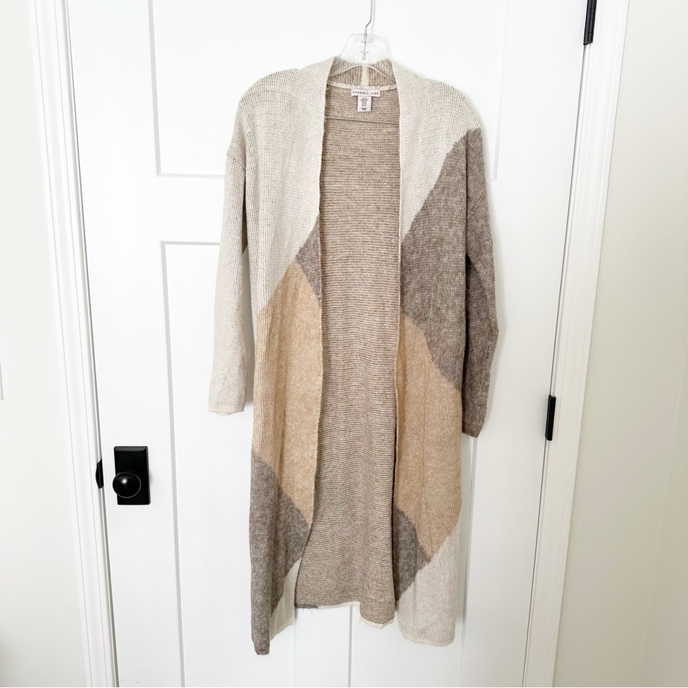 Sincerely Jules Color Block Long Open Cardigan Si… - image 1